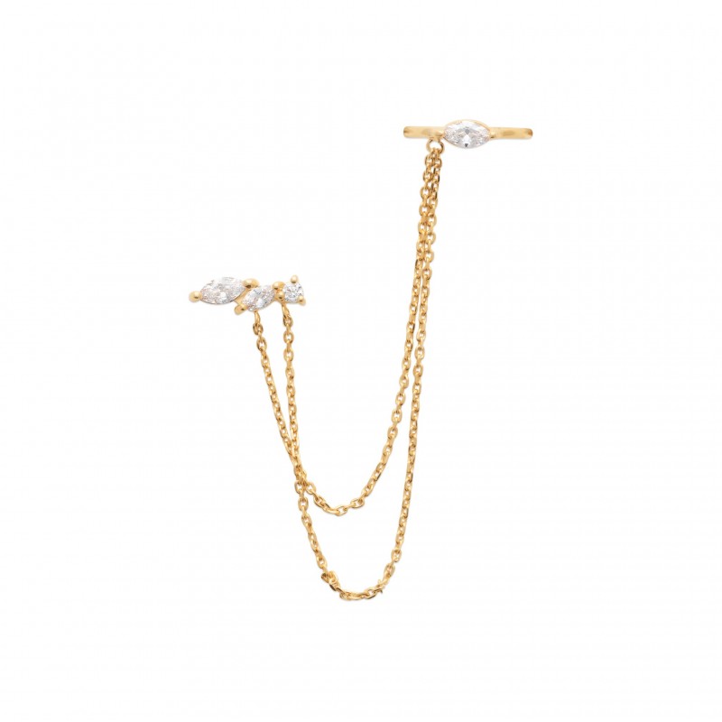 Boucle d'oreille Coque de Nacre Plaqué Or 23024610