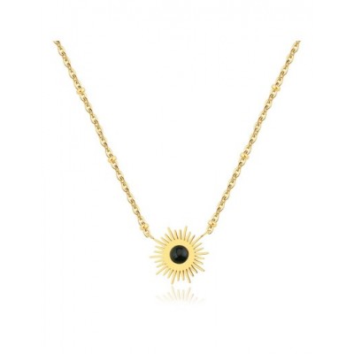 Collier PIXIES Acier et Onyx PNS0017-1BKO