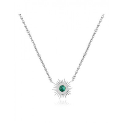 Collier PIXIES Acier et Malachite PNS0017-2MAL