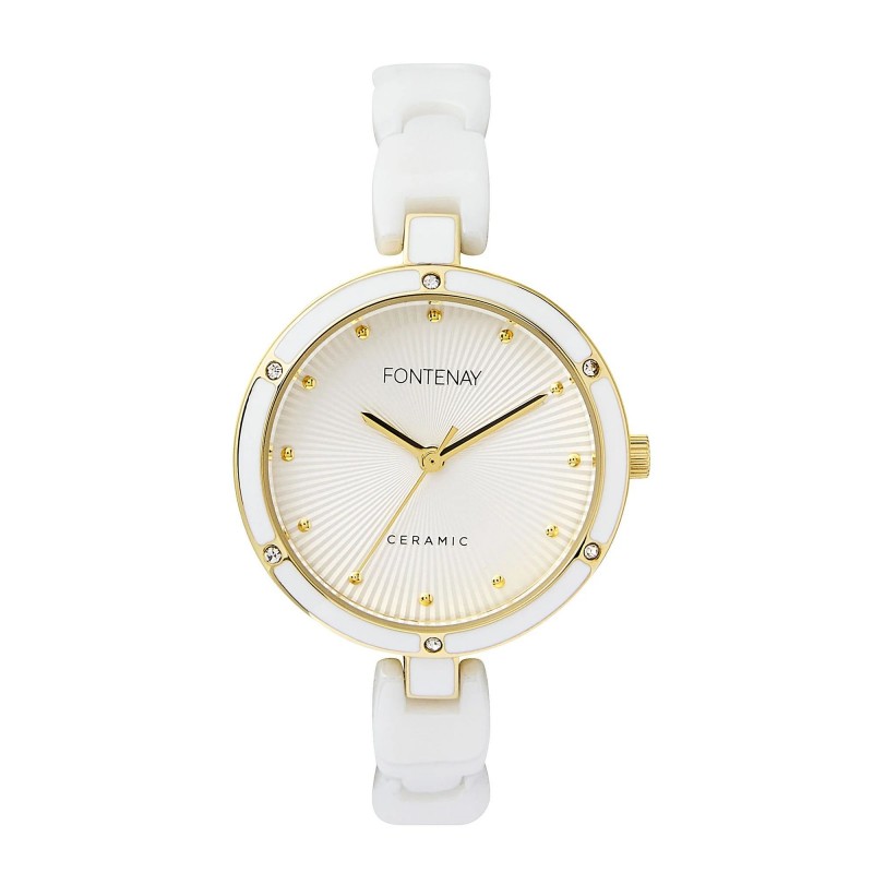 Montre Fontenay Jade doré blanc FPA02101