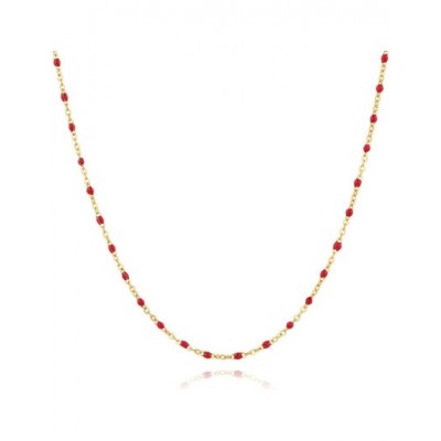 Collier PIXIES Acier et Perles PNS0030-1RED