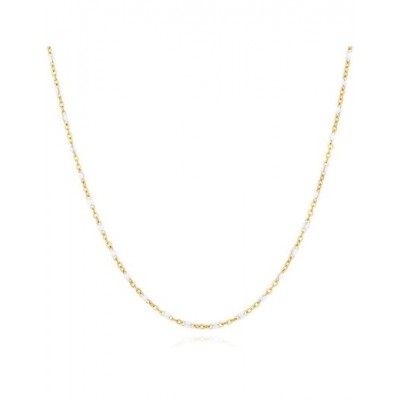 Collier PIXIES Acier et Perles PNS0030-1WHT