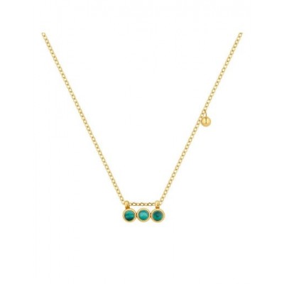 Collier PIXIES Acier et Malachite PNS0034-1MAL