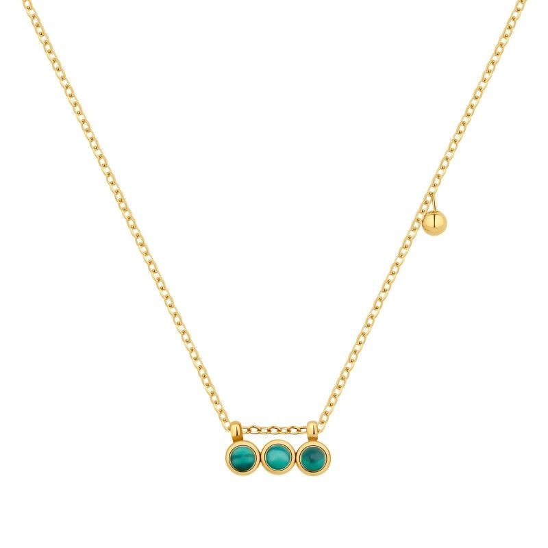 Collier PIXIES Acier et Malachite PNS0034-1MAL