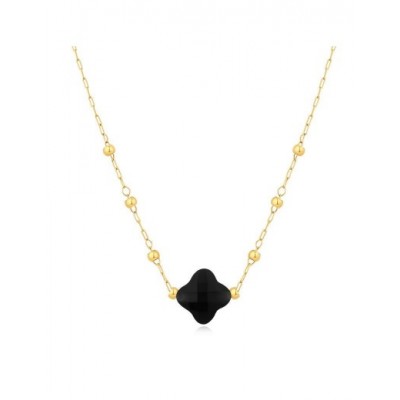 Collier PIXIES Acier et Onyx PNS0049-1BKO