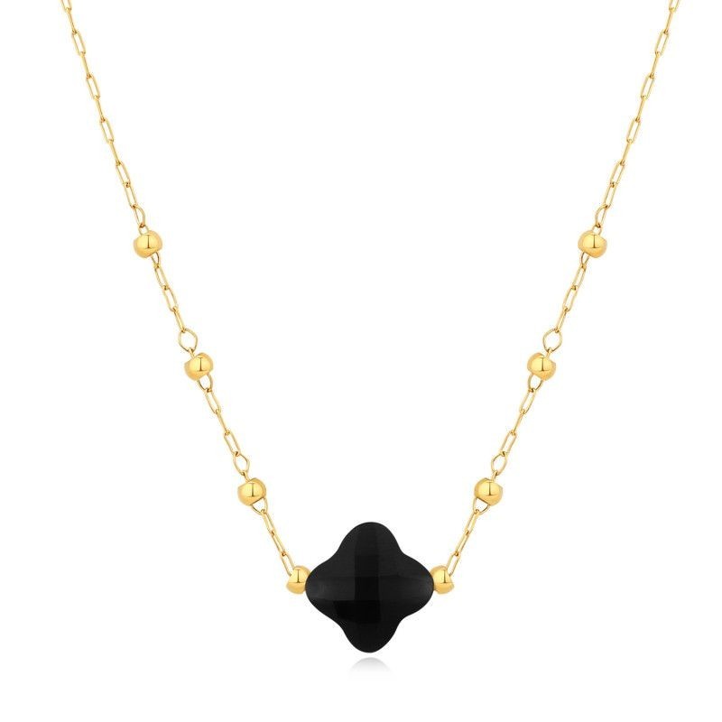 Collier PIXIES Acier et Onyx PNS0049-1BKO