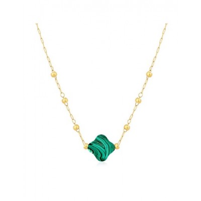 Collier PIXIES Acier et Malachite PNS0049-1MAL