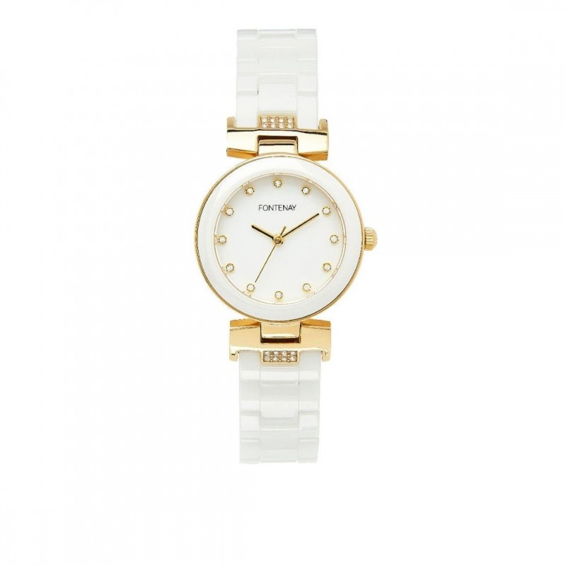 Montre Fontenay Eleanor doré blanc FPA00902