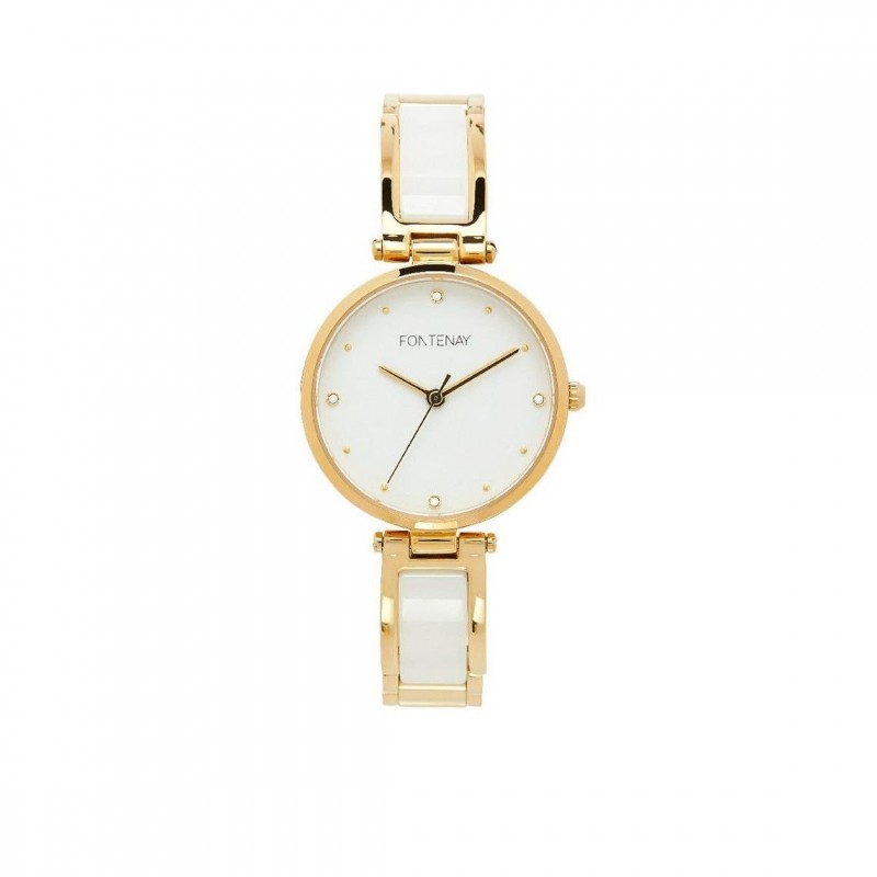 Montre à quartz Fontenay Caroline doré blanc FPA00803