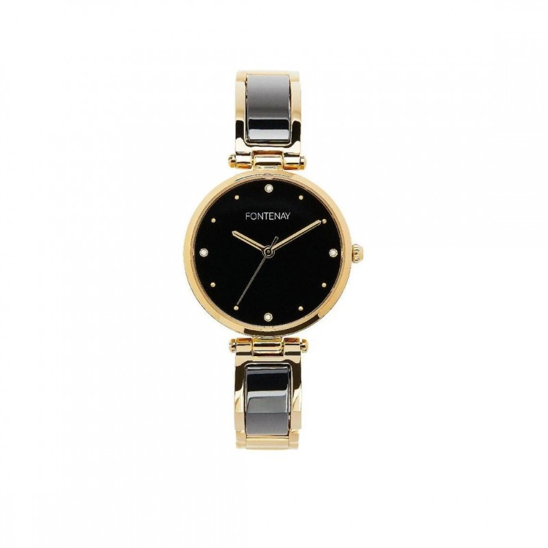 Montre Fontenay Caroline doré noir FPA00802