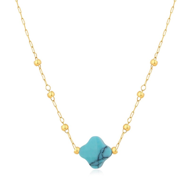 Collier PIXIES Acier et Turquoise PNS0049-1TQS