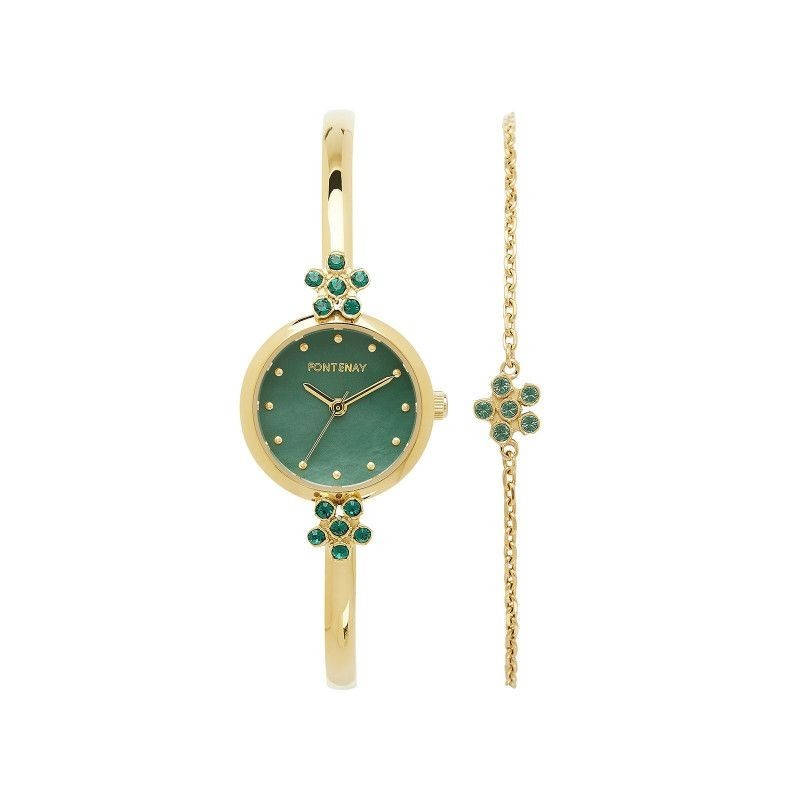 Montre Fontenay Iris doré et vert FPA00102SET