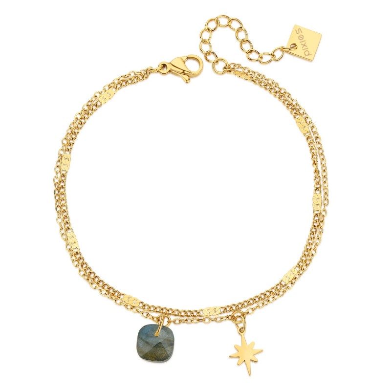 Bracelet PIXIES Acier et Labradorite PBM0044-1LAB