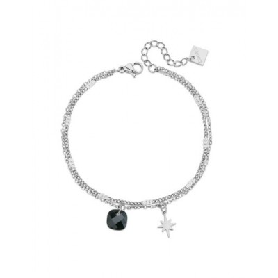 Bracelet PIXIES Acier et Onyx PBM0044-2BKO