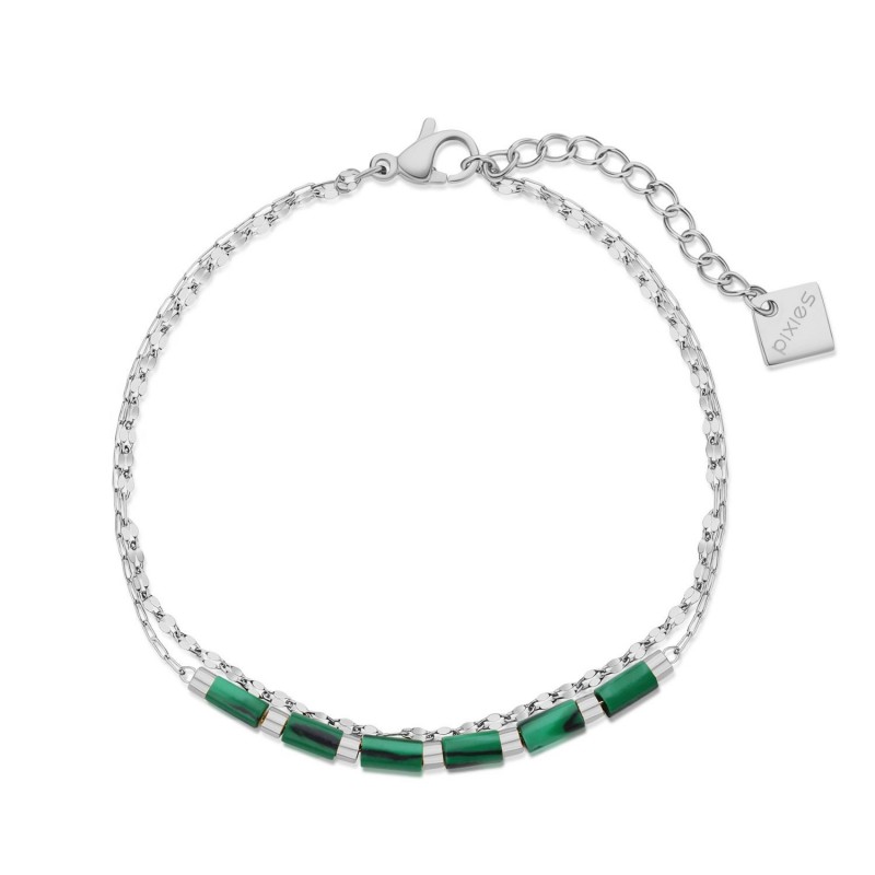 Bracelet PIXIES Acier et Malachite PBM0051-2MAL