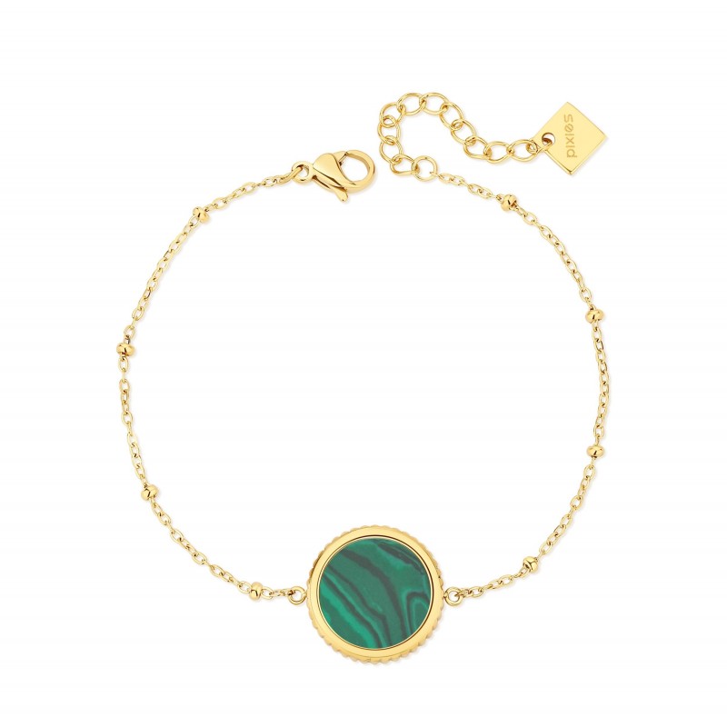 Bracelet PIXIES Acier et Malachite PBS0007-1MAL