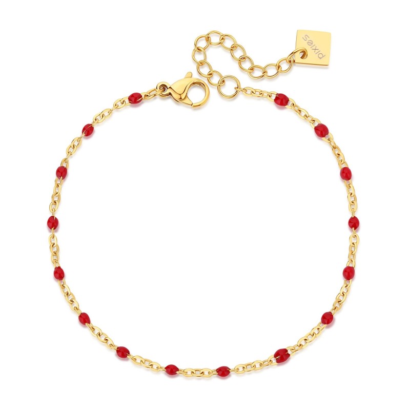Bracelet PIXIES Acier et Perles PBS0030-1RED