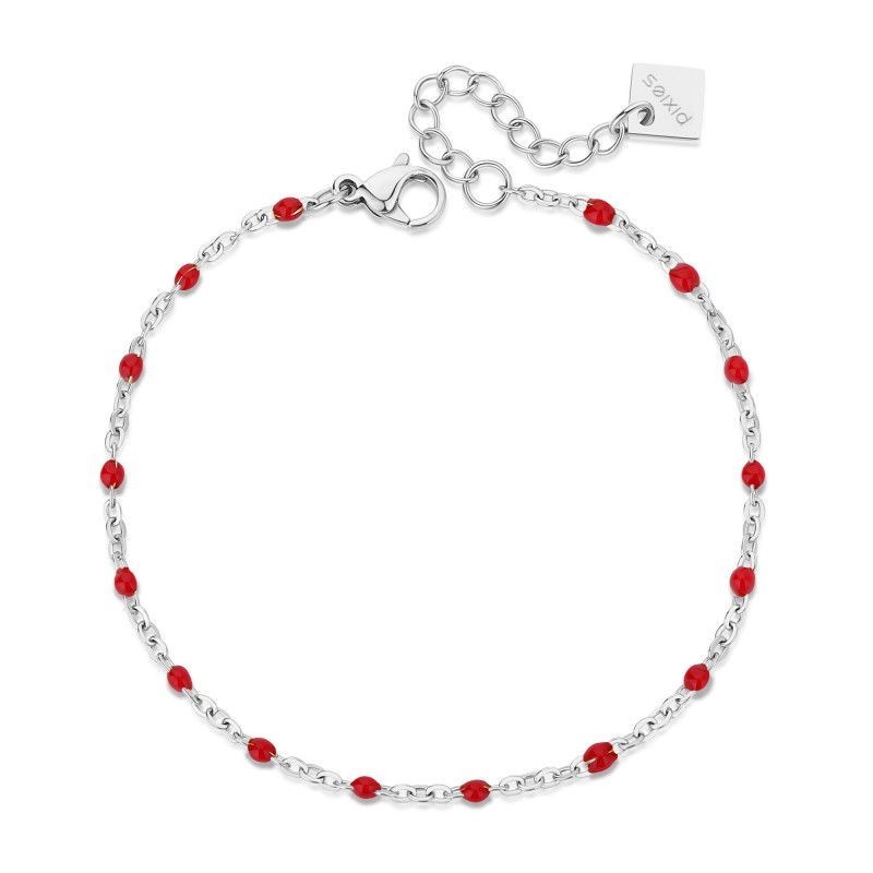 Bracelet PIXIES Acier et Perles PBS0030-2RED