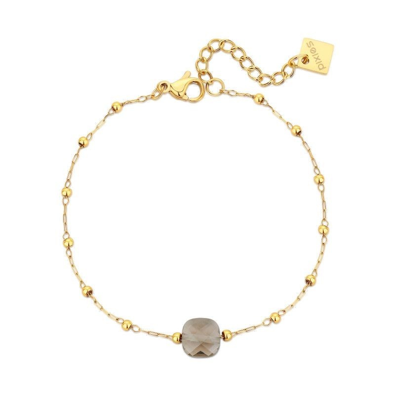 Bracelet PIXIES Acier et Quartz fumé PBS0039-1SMQ