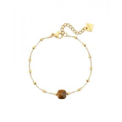 Bracelet PIXIES Acier et Oeil de tigre PBS0039-1TGR