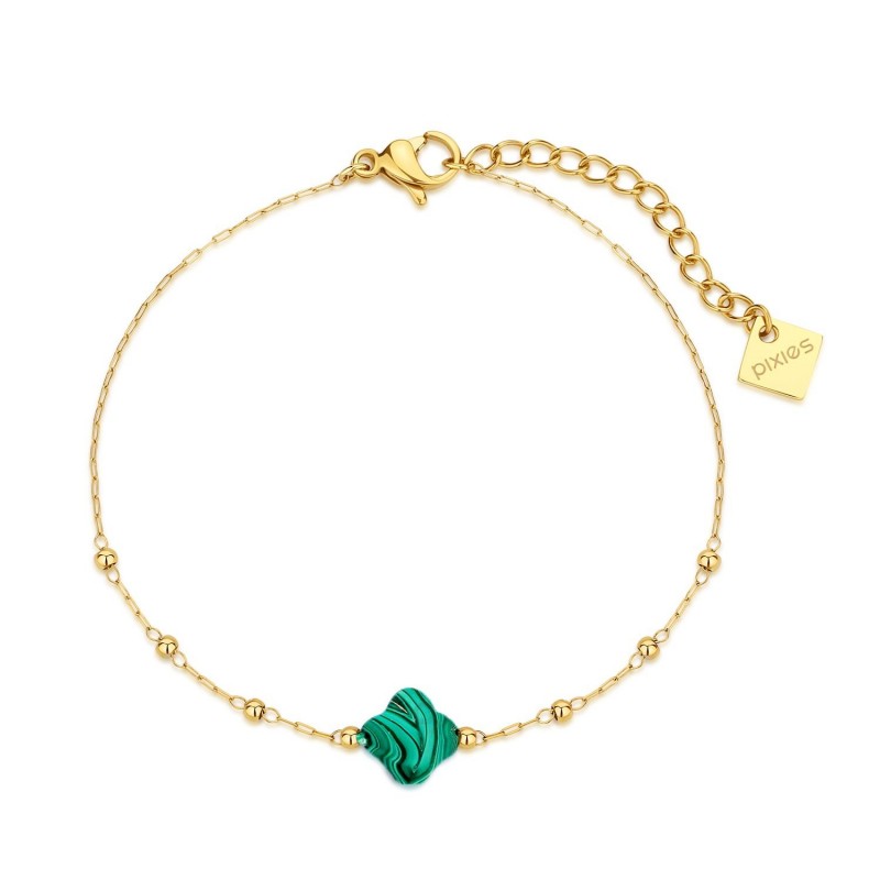 Bracelet PIXIES Acier et Malachite PBS0049-1MAL
