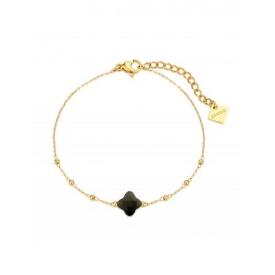 Bracelet PIXIES Acier et Obsidienne PBS0049-1OBS