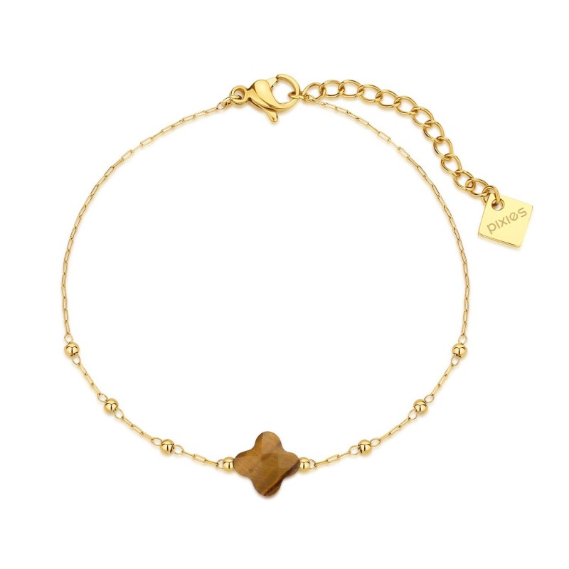 Bracelet PIXIES Acier et Oeil de tigre PBS0049-1TGR