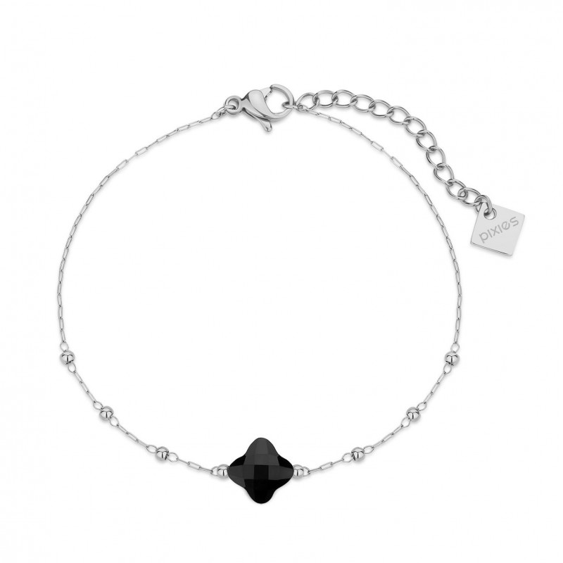 Bracelet PIXIES Acier et Onyx PBS0049-2BKO