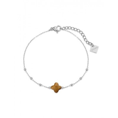 Bracelet PIXIES Acier et Oeil de tigre PBS0049-2TGR