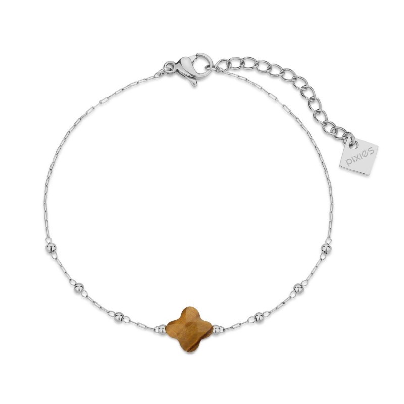 Bracelet PIXIES Acier et Oeil de tigre PBS0049-2TGR