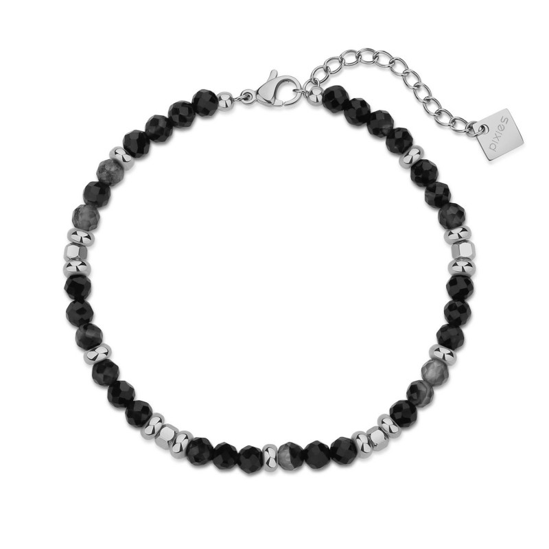 Bracelet PIXIES Acier et Onyx PBS0052-2BKO