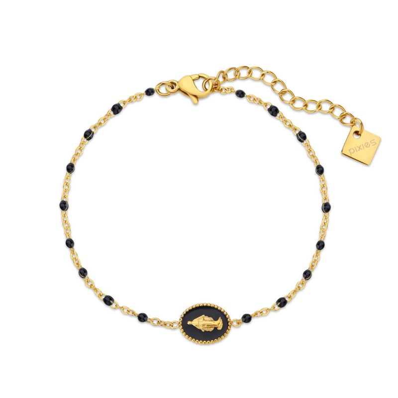 Bracelet PIXIES Acier et Perles PBS0083-1BLK