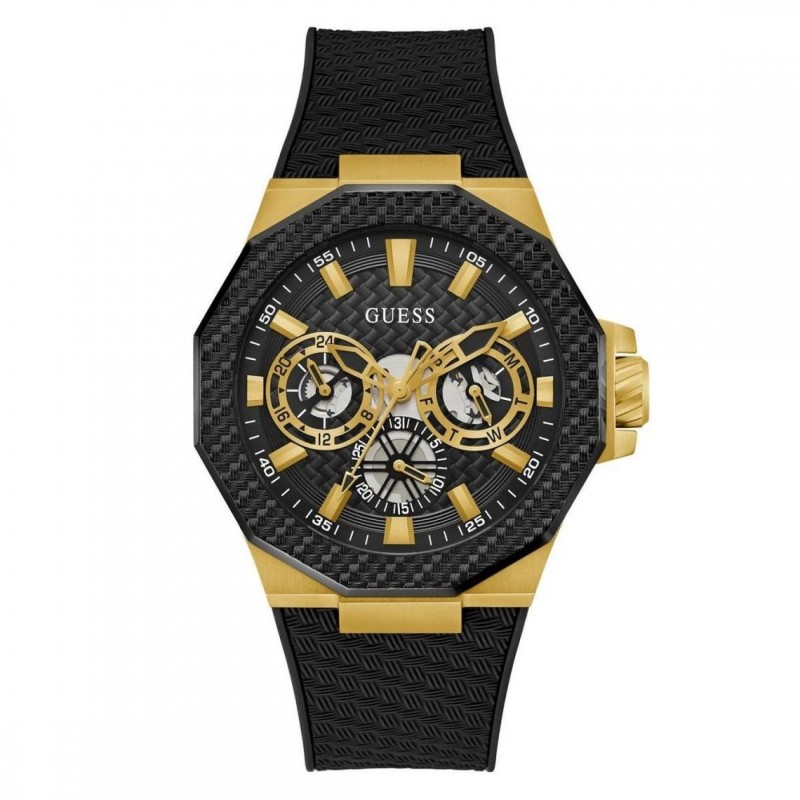 Montre Guess Indy noir - Boîtier acier et Bracelet silicone GW0853G2