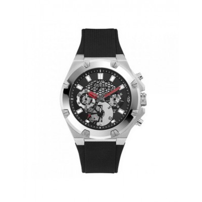 Montre Guess Third Gear - Boîtier acier et Bracelet Silicone GW0334G1