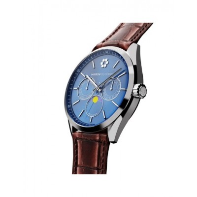 Montre MAISON DU TEMPS Homme MTOmicron Bleu Cuir Marron 710-CUM