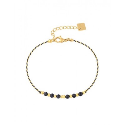 Bracelet PIXIES Acier et Cordon PBS0100-1BLK