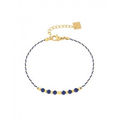 Bracelet PIXIES Acier et Cordon, Lapis PBS0100-1LAZ