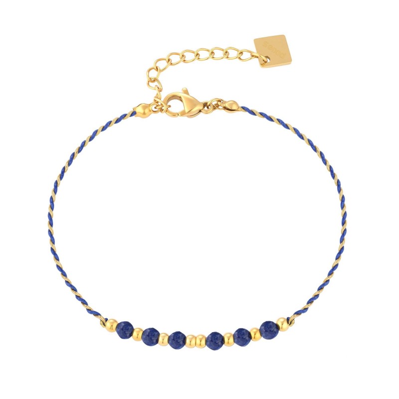 Bracelet PIXIES Acier et Cordon, Lapis PBS0100-1LAZ