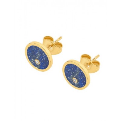 Boucles d'oreilles PIXIES Acier et Lapis PEP0042-1LAZ