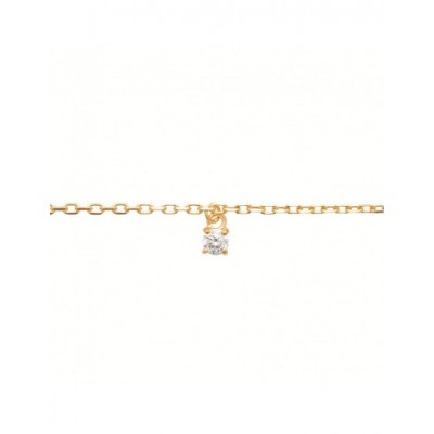 Chaîne de cheville Coque de Nacre Plaqué Or 750 et Oxyde de zirconium 92001625