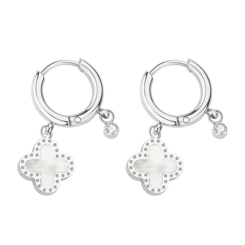 Boucles d'oreilles PIXIES Acier et Nacre PEH0011-2MOP