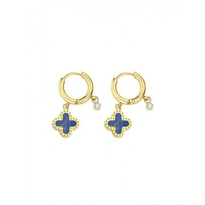 Boucles d'oreilles PIXIES Acier, Lapis et Oxyde de zirconium PEH0011-1LAZ