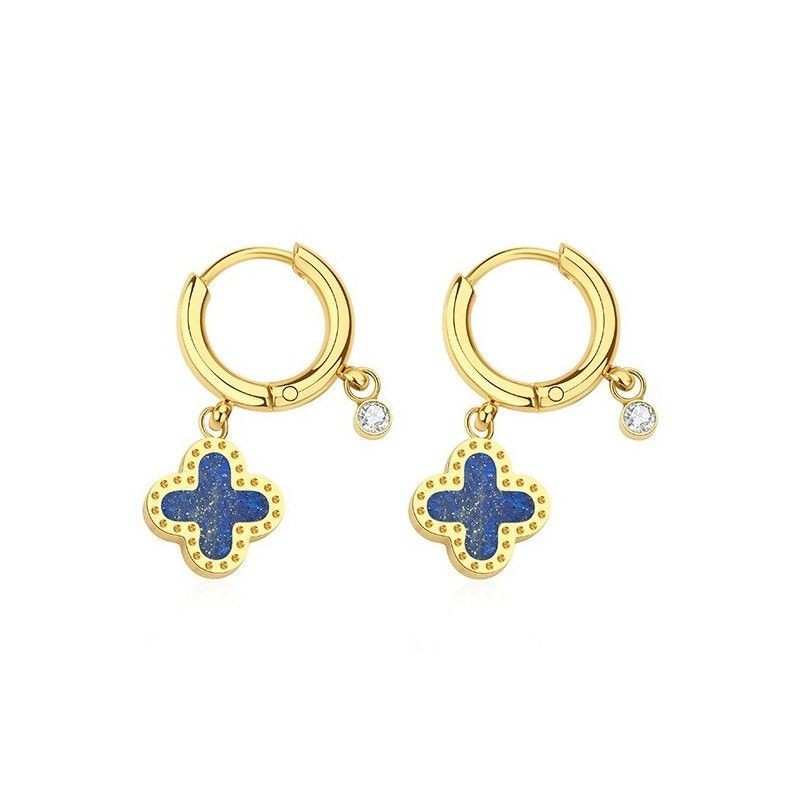 Boucles d'oreilles PIXIES Acier, Lapis et Oxyde de zirconium PEH0011-1LAZ