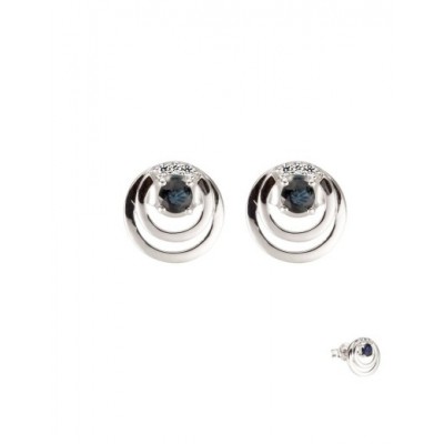 Boucles d'oreilles or Saphir 0.24 CT 6 diamants 0.02 CT