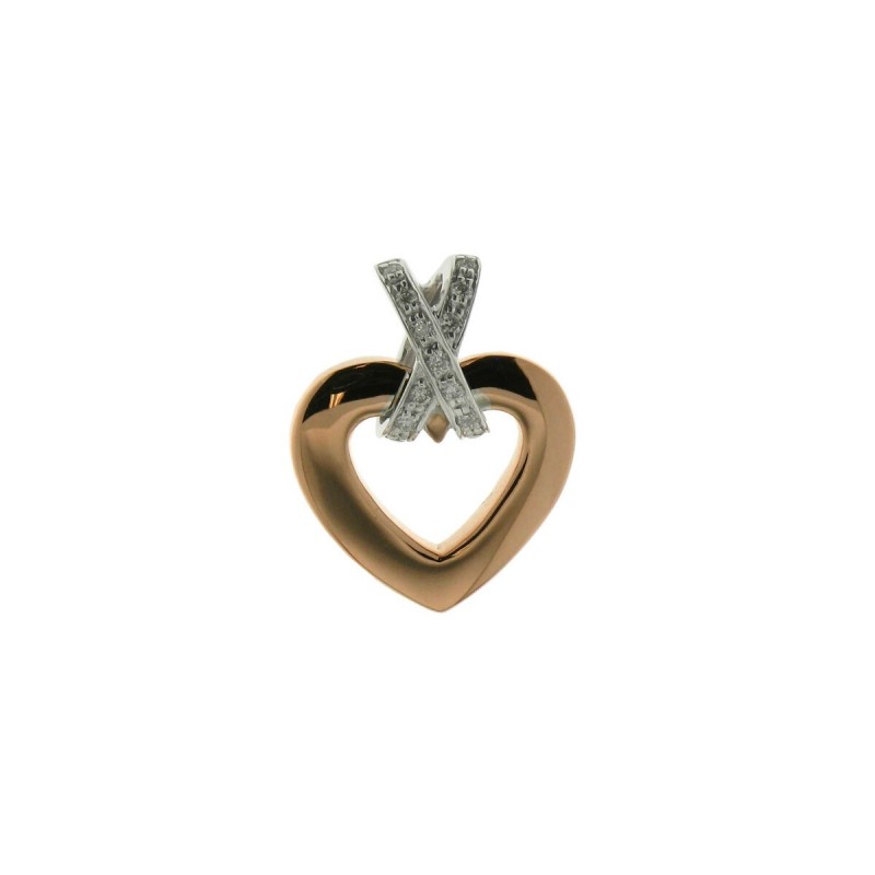 Pendentif coeur diamants  0.090 ct SI.G