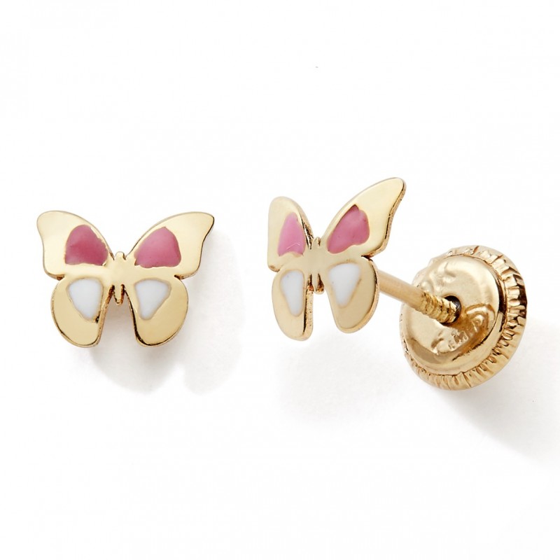 Boucles d'oreilles papillon or 750