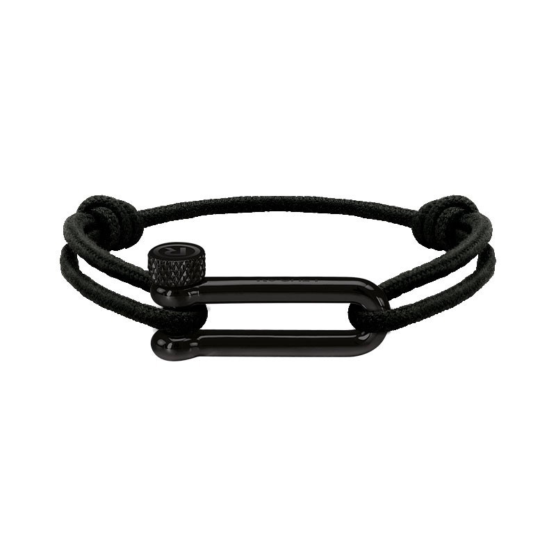 Bracelet AVENTURIER acier PVD cuir B34813401