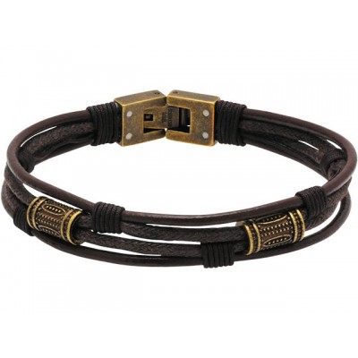 Bracelet TOTEM acier cuir HB7303