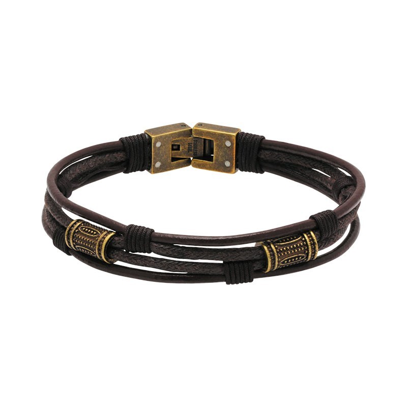 Bracelet TOTEM acier cuir HB7303