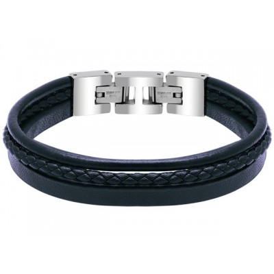 Bracelet STANFORD acier cuirs HB7606